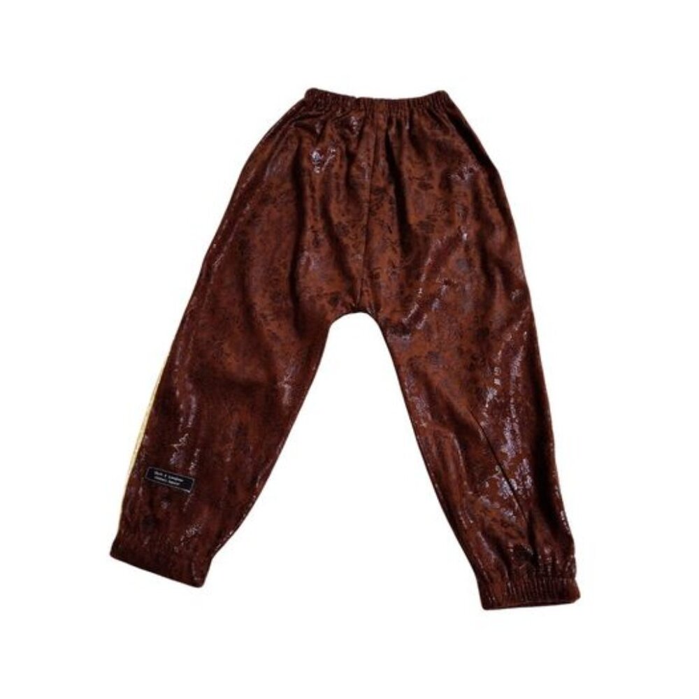 Troy x London girls texture faux suede elastic waist drop crotch pants (S)